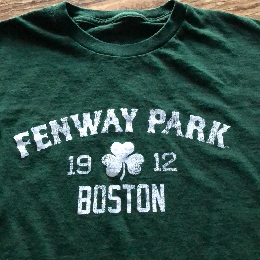 Boys L - Fenway Park Tee.   Forest green.  Red Sox